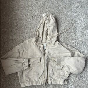 🎇🎆3for$9 Kids Wallflower Beige Denim Hooded Jacket- L